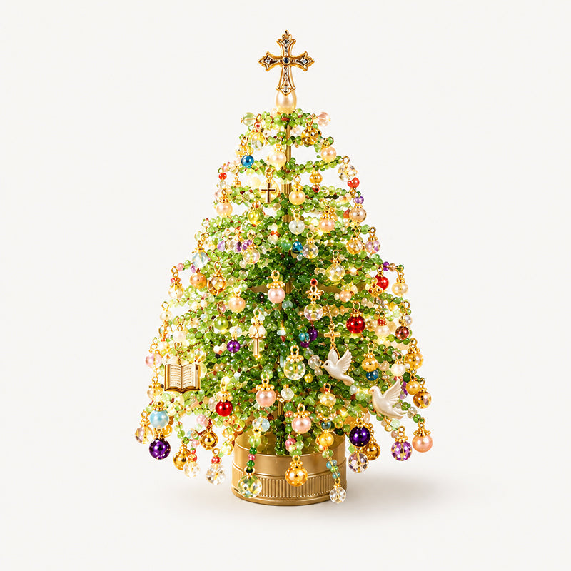 DIY Pärlad Mini-Julgran – Mysigt Julpyssel Kit för Bordsdekoration, Advent & Julklapp