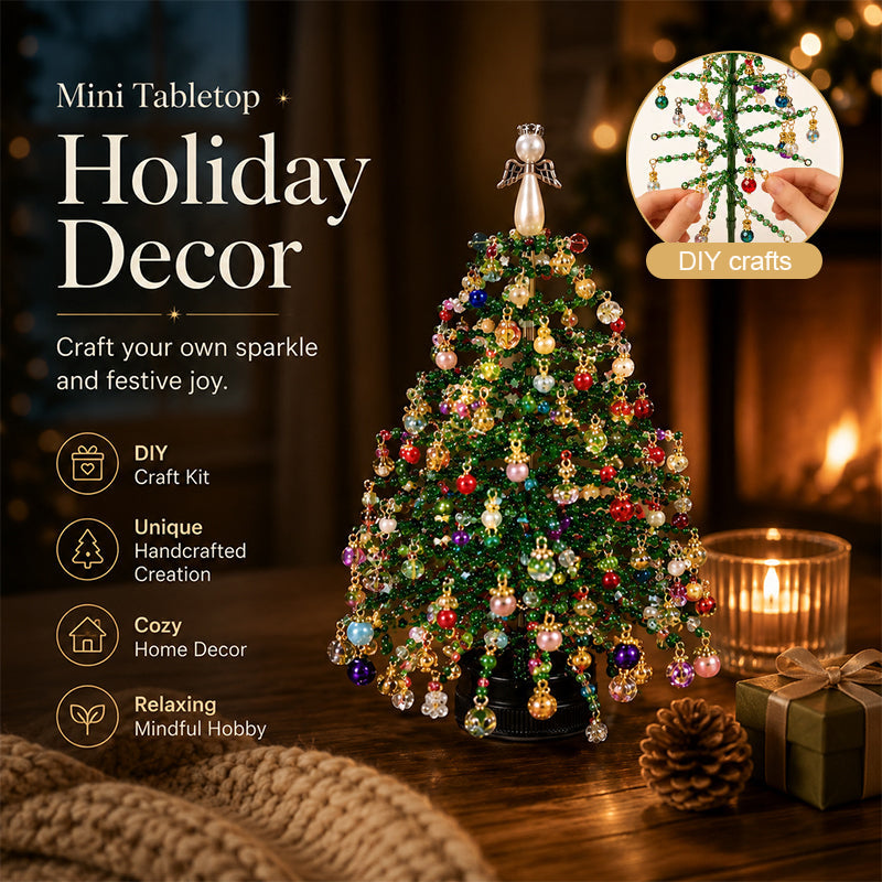 DIY Pärlad Mini-Julgran – Mysigt Julpyssel Kit för Bordsdekoration, Advent & Julklapp