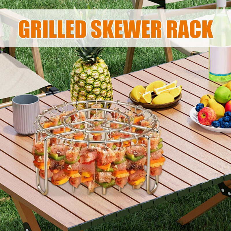 🔥 Vertikalt spettställ för airfryer i rostfritt stål – kebabhållare för grillspett, grönsaker, skaldjur och enkla hemmamåltider