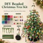 DIY Pärlad Mini-Julgran – Mysigt Julpyssel Kit för Bordsdekoration, Advent & Julklapp