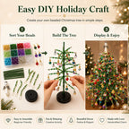DIY Pärlad Mini-Julgran – Mysigt Julpyssel Kit för Bordsdekoration, Advent & Julklapp