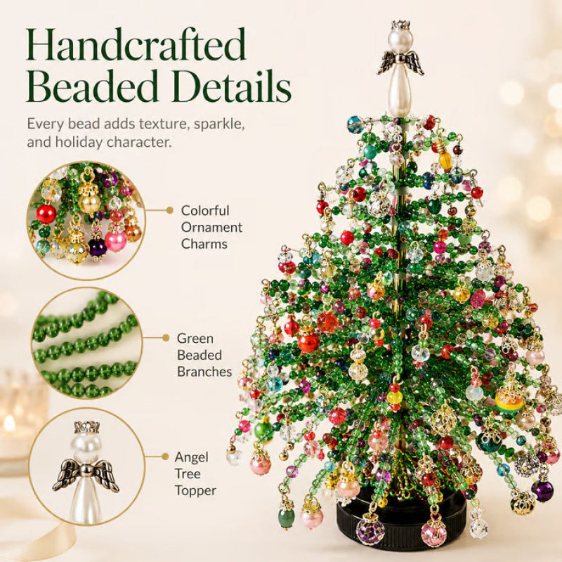 DIY Pärlad Mini-Julgran – Mysigt Julpyssel Kit för Bordsdekoration, Advent & Julklapp