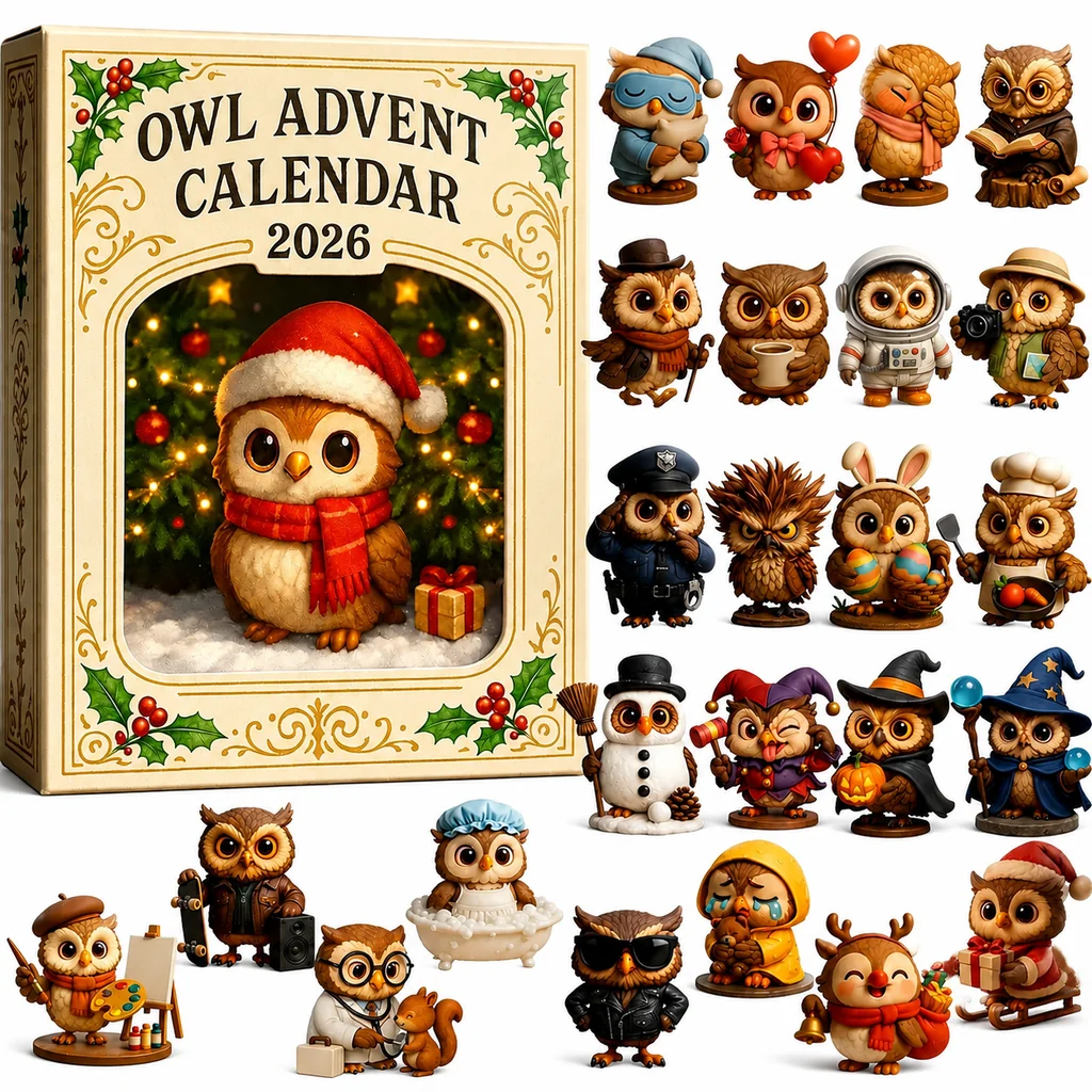 🦉 Ugglornas Adventskalender 2026 – 24 Söta Figurer att Upptäcka Fram Till Jul